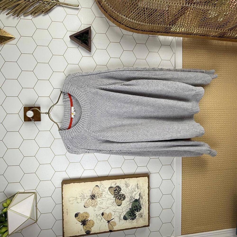 BODEN Heavyweight Light Gray Wool Blend Chunky Knit Sweater - Size - XL